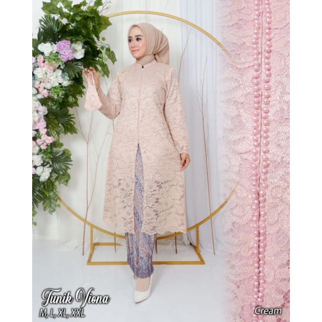 Kebaya Brokat Tunik Busui Payet Modern / Kebaya Wisuda / Kebaya Kurung / Kebaya Modern / Kebaya Busui