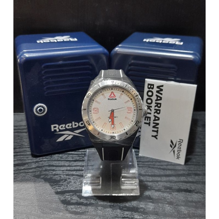 JAM TANGAN PRIA REEBOK RD-EMO-G2-PBIB-WR BLACK WHITE ORIGINAL RUBBER