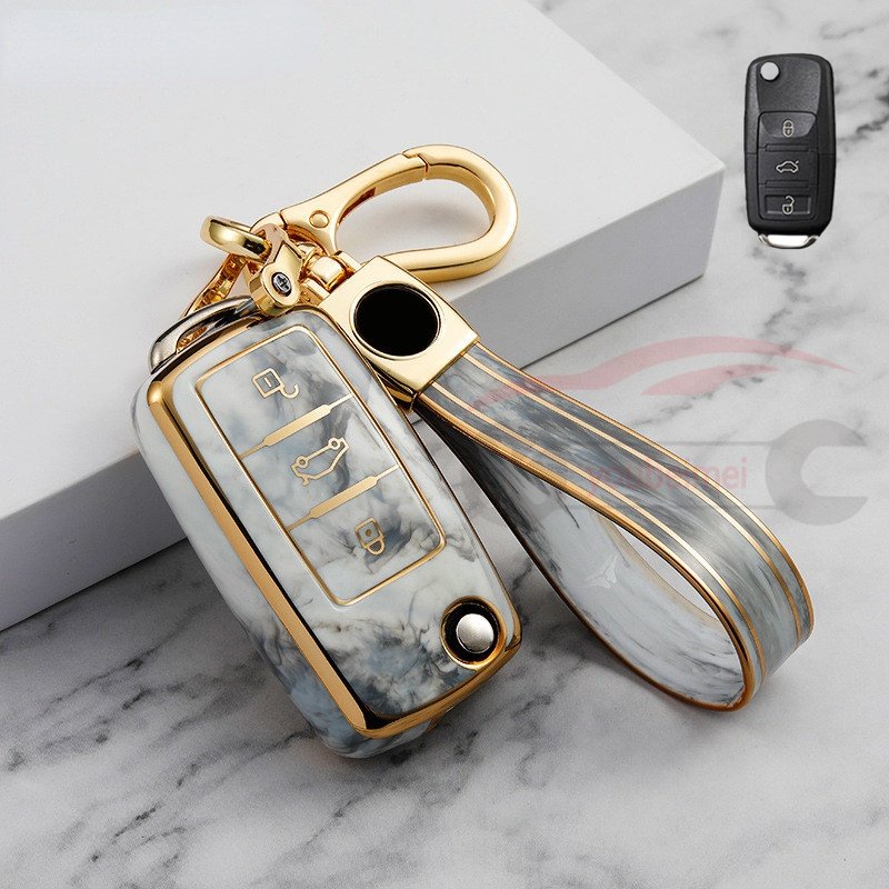 Tpu Car Flip Key Case Cover Shell Untuk Volkswagen VW Passat Polo Tiguan Golf Beetle Caddy T5 Up Eos Skoda Octavia Kursi Leon Altea Volkswagen Golf 5 6 7 8 Polo Mk 4 5 6 7 Skoda Fabia