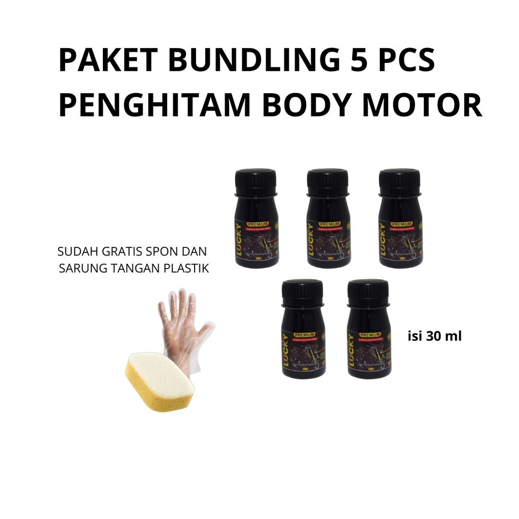 PAKET BUNDLING PENGHITAM BODY MOTOR PERMANEN 30ML ISI 5 PCS