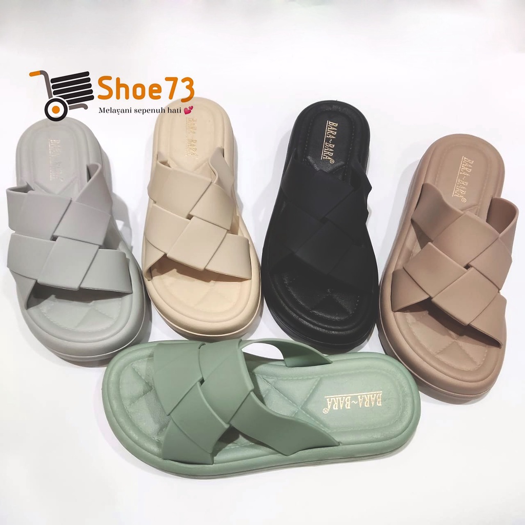 BARA BARA JSL 2208 V-1 SIZE 36-40 ORIGINAL l Sandal Selop silang jelly wanita l Sendal kokop cewek impor