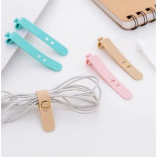 Baru! O Pengulung/Penjepit/Pengikat Kabel Data/Earphone/Headset/TV/Ikat Bahan Silikon Semua Jenis Cable Warna Warni pink Hijau Toska Putih Pengatur Pengisi Daya Kabel Kabel Kawat Pemegang Silikon Penggulung Ponsel Desktop Serbaguna Winder Cord Holder KLIP