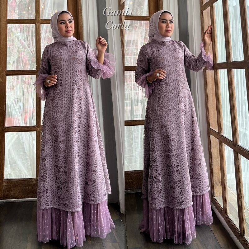 FASHION MUSLIM//CORLA DRESS//SERAGAMAN KELUARGA//BAJU PESTA LAMARAN//BAJU WISUDA//KEBAYA MODERN//BAJU LEBARAN//BY MIRAJAYA