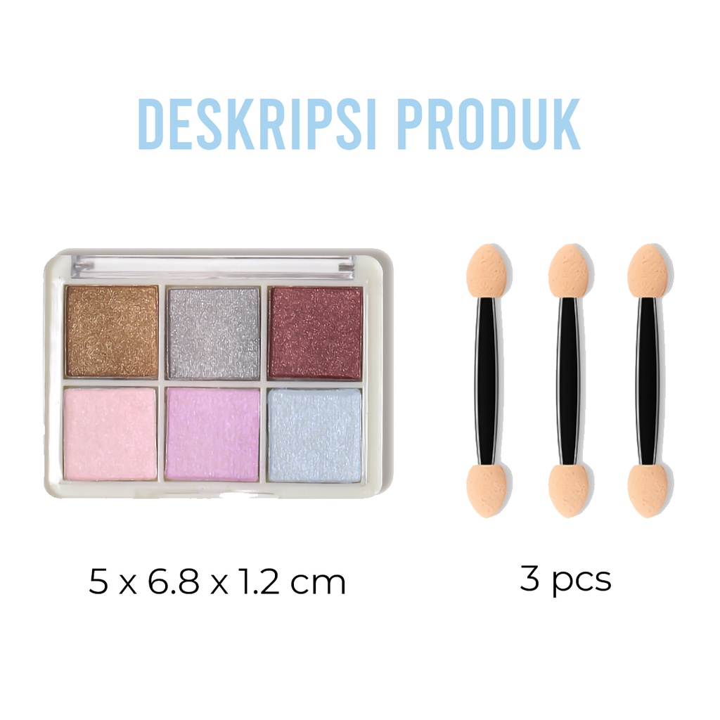 MSY Set 6pcs Bubuk Aurora/Bubuk Chrom Powder Pearl/Nail Powder Bubuk Mirror Chrome Aurora Nail Art Powder