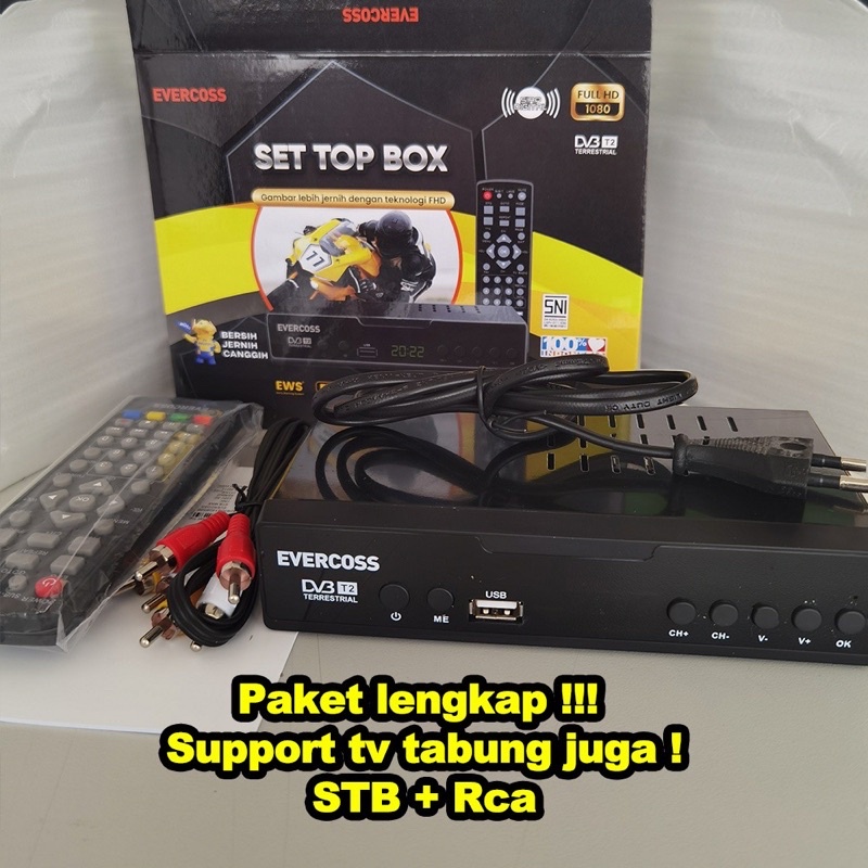 EVERCOSS SET TOP BOX MEGABOX MENGUBAH SINYAL ANALOG MENJADI SINYAL DIGITAL