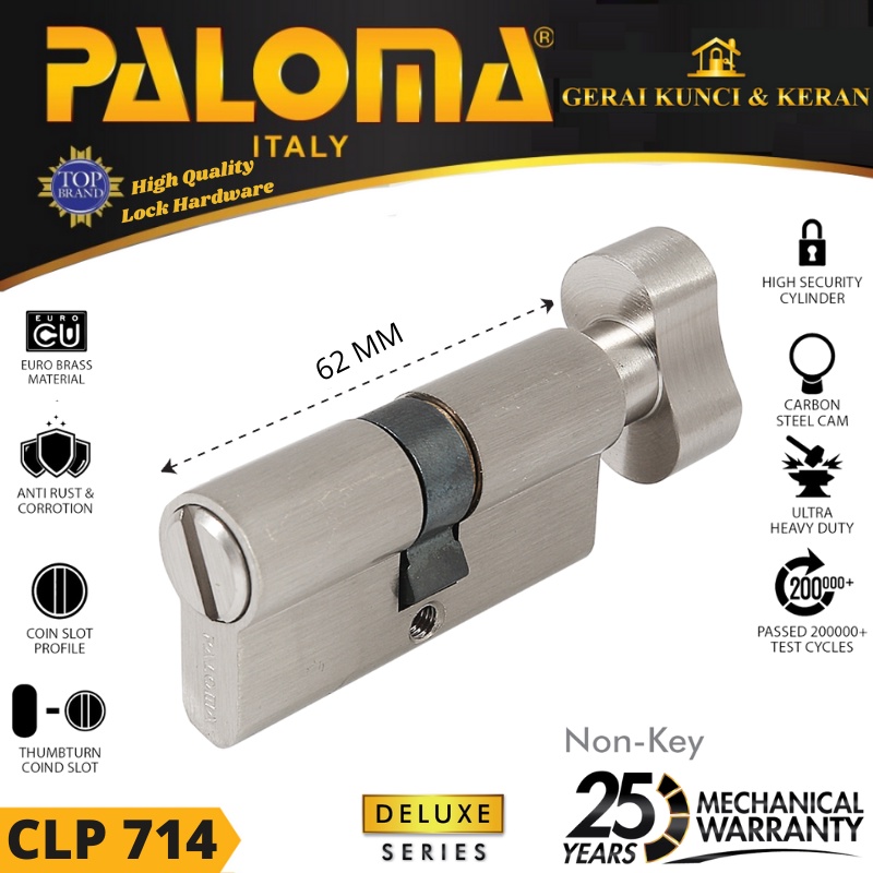 Knob Cylinder PALOMA CLP 714 DELUXE KC NON KEY  Kunci pintu kamar mandi