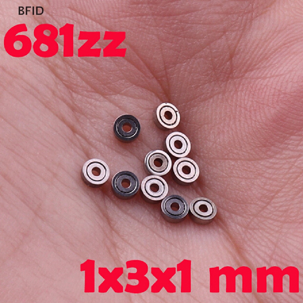 [BFID] 10pcs 681ZZ Miniatur Mini Ball Bearing Logam Terbuka Micro Bearing 1x3x1mm [ID]