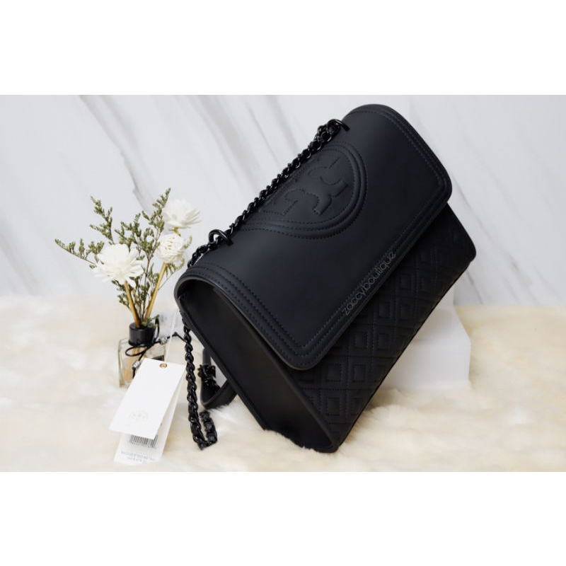 TB Fleming Black Matte Shoulder Bag