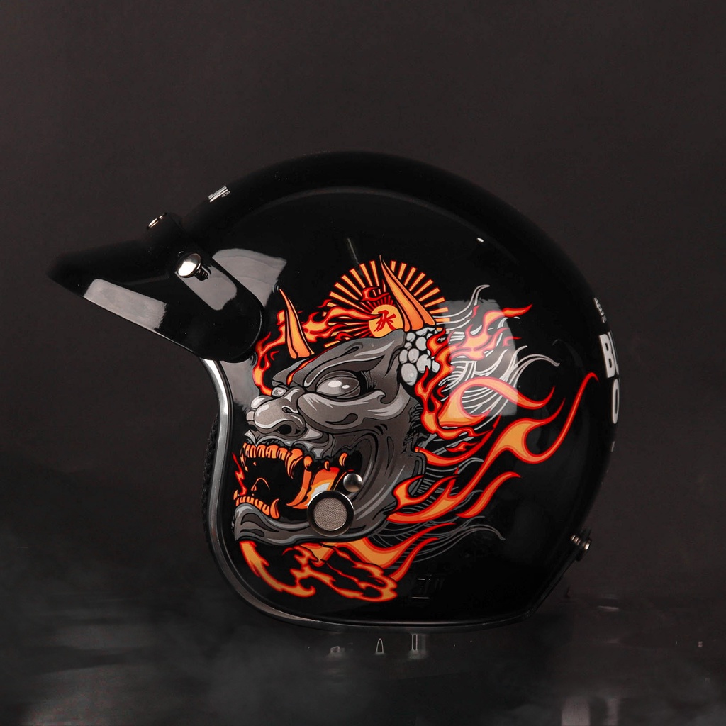 KREMLIN X MARZANO - Helm Retro Hitam Collaboration - BURNOUT