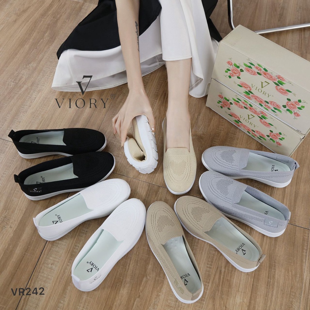VIORY Sepatu FlyKnit Flat Shoes #VR242