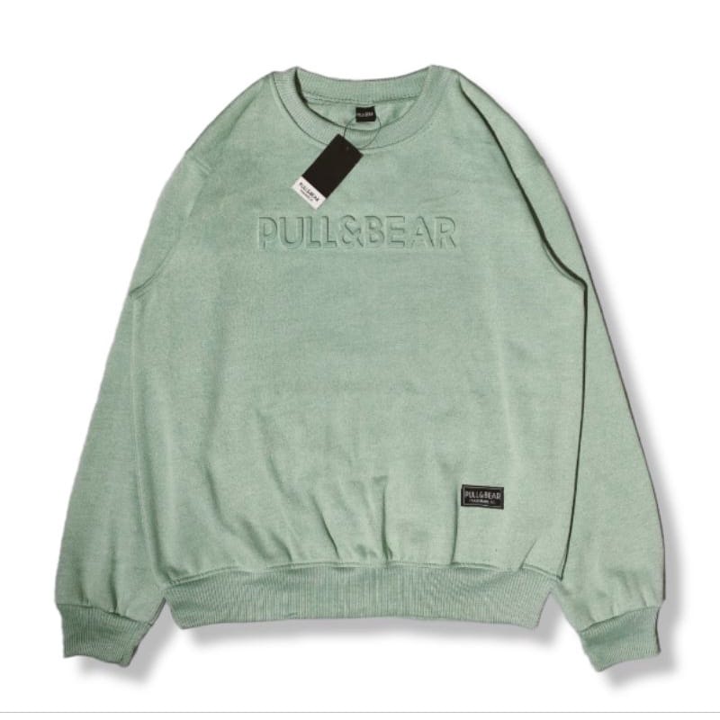 C0D - Sweater Crewneck Plul And Bear Abbu Premium Distro / Crewneck Pullbear Logo Texs Pull Embosd 3D Bahan Tebal Gramasi 280