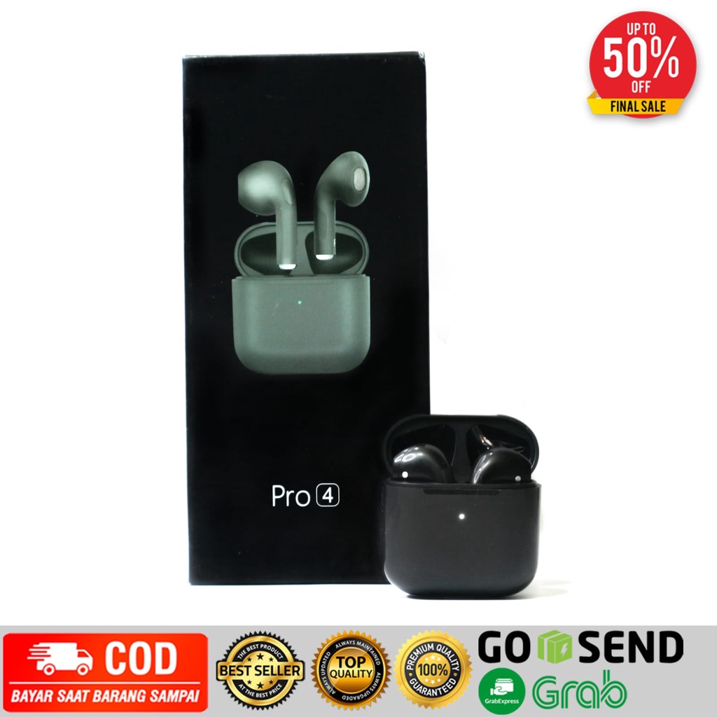 inPods Pro 4 TWS Earphone Bluetooth V5.0 Headset HIFI Stereo Wireless Earphones with Free Case