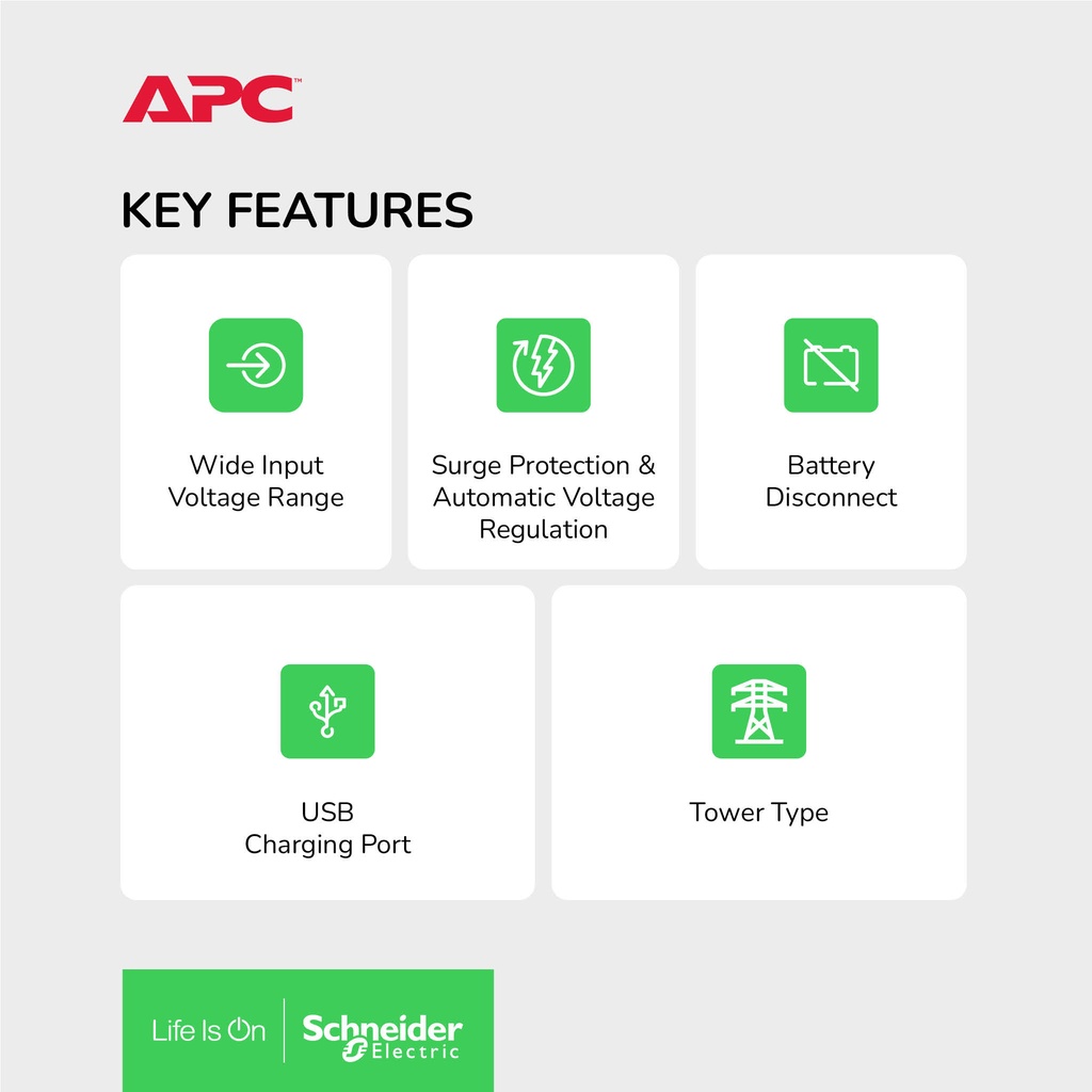 UPS APC Easy UPS BVX 700VA 360W USB Charging BVX700LUI-MS