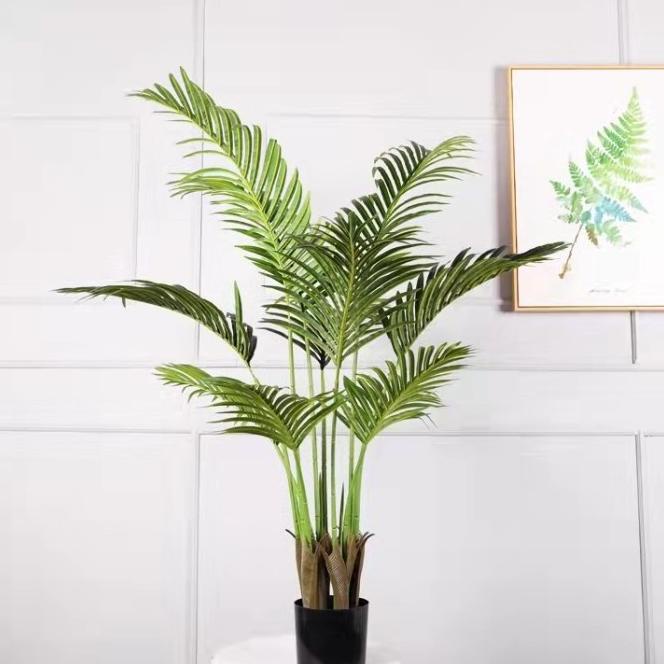 AZ TANAMAN HIAS DAUN PALEM DEKORASI PLASTIK ARTIFICIAL BESAR POT BUNGA RT4655HY