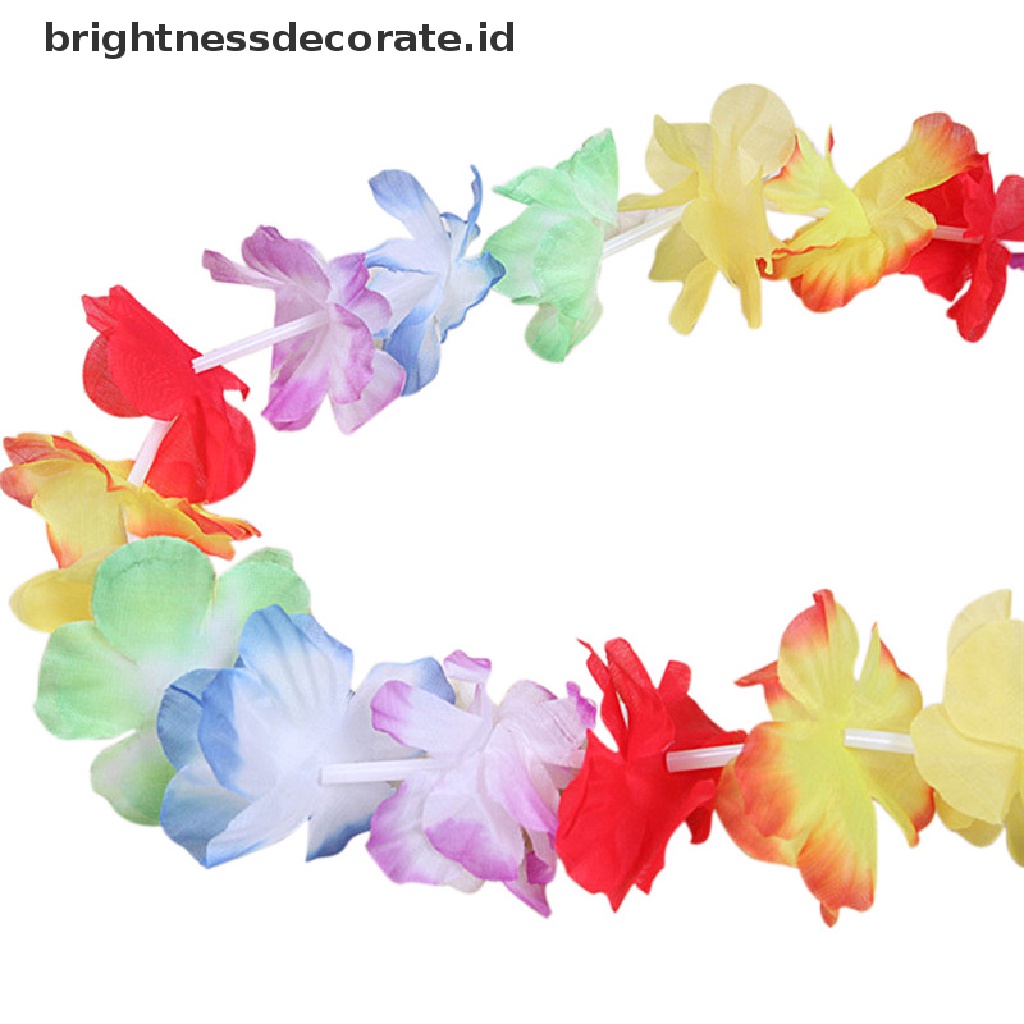 [Birth] 10pcs Hawaii Bunga leis Garland Kalung Gaun Mewah Pesta Hawai Pantai Menyenangkan [ID]