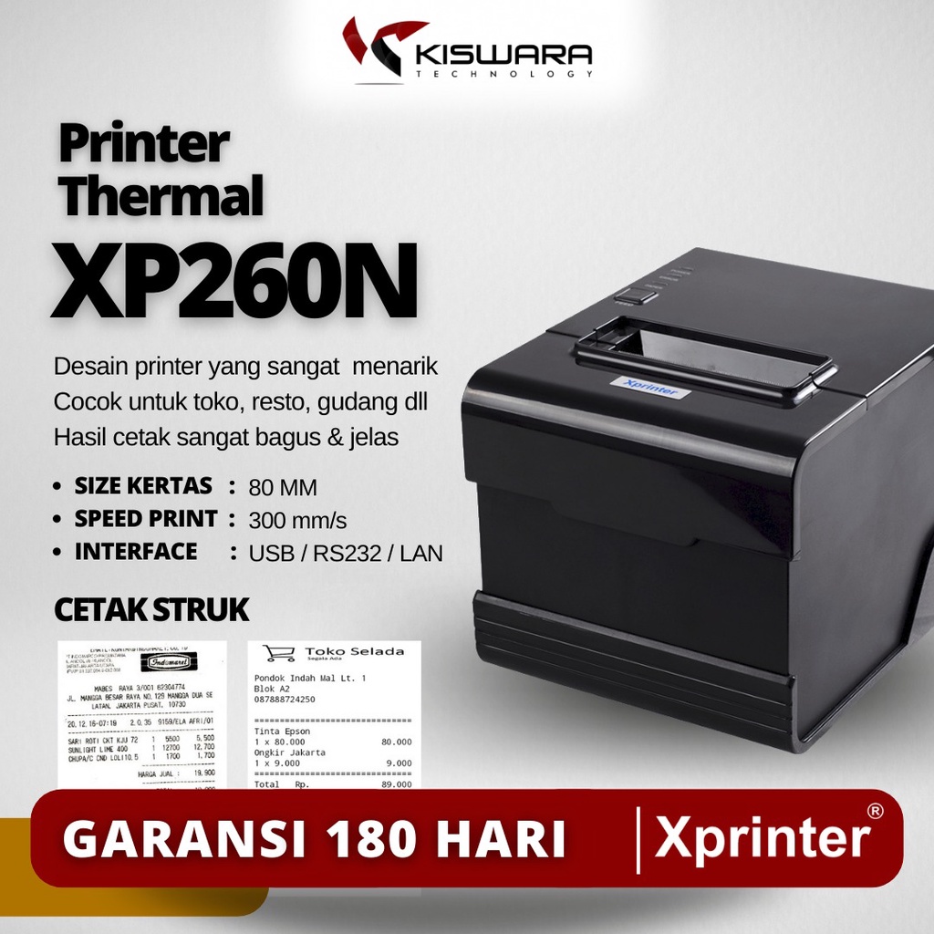 Xprinter Printer Thermal 80mm F300N/260N USB RS232 LAN