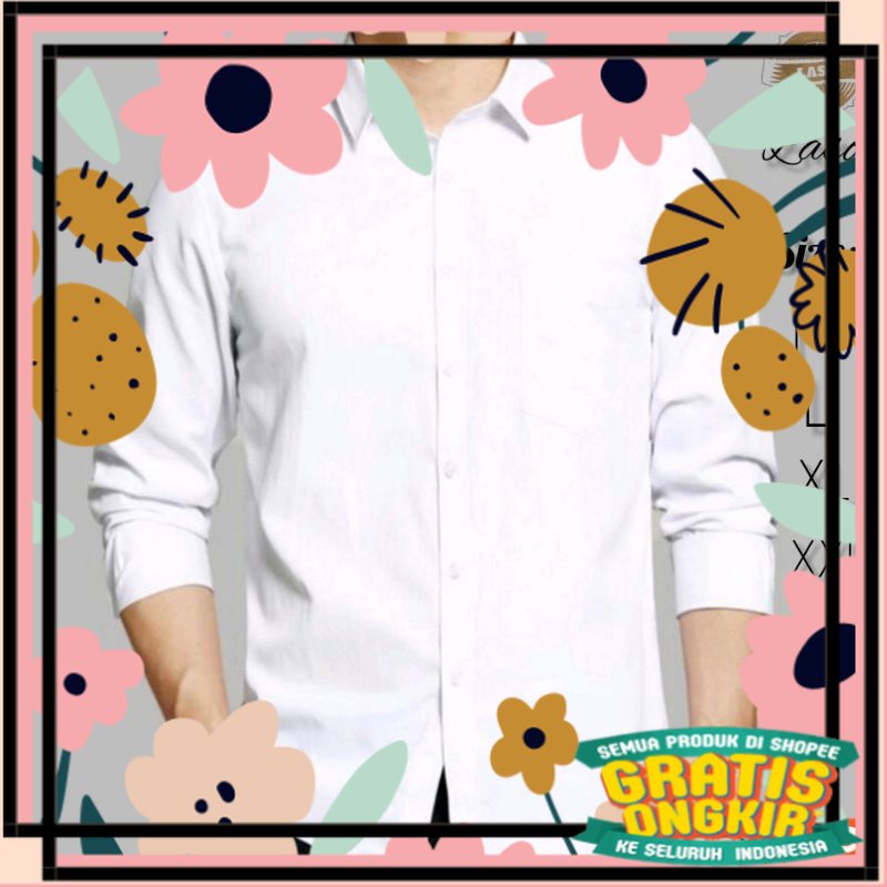 Model Kekinian Lurus panjang pendek / Kemaja Putih Polos | Kemeja Formal | Kemeja putih polos pria l