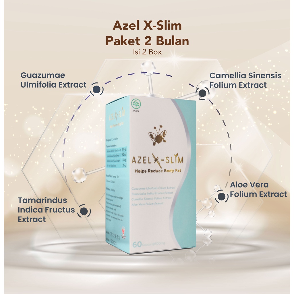 AZEL X-SLIM Premium | 2 Botol l Bantu Kurangi Lemak Tubuh+Maksimalkan Diet Aman l Bpom,Halal,U.S FDA