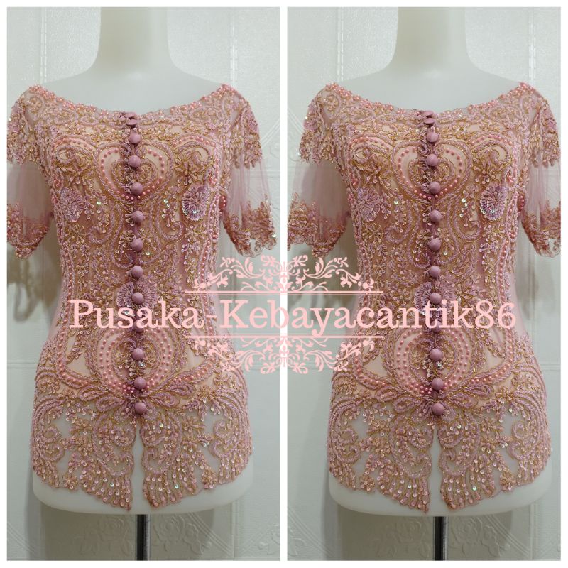 atasan kebaya payet pesta tangan pendek+longtorso nude TERMURAH (Harga glosir)