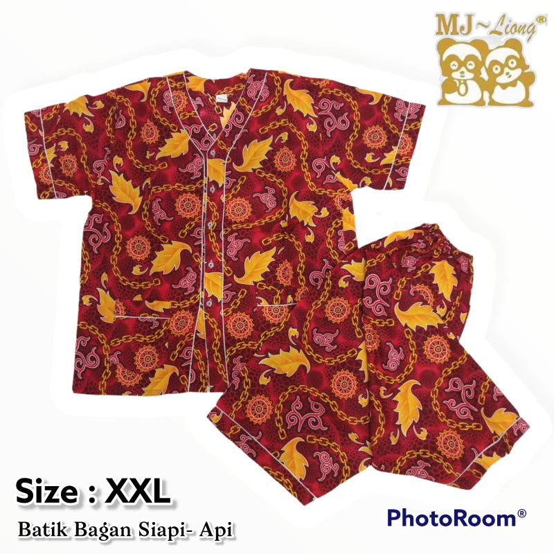 XXL011 Baju tidur batik bagan size xxl celana 3/4 / baju tidur wanita jumbo / baju tidur jumbo / piyama jumbo