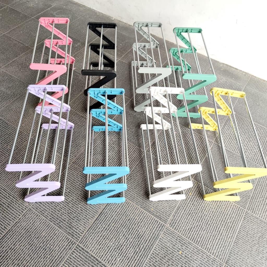 MJS 983. Rak Sepatu Model Z Zig Zag 3 Susun Rak Sandal Susun Multifungsi Serbaguna Shoes Rack
