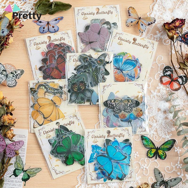 Ragam Seri Kupu-kupu  Stiker Scrapbook DIY  PVC Tahan Air Lucu  Stiker Anak-anak - PD