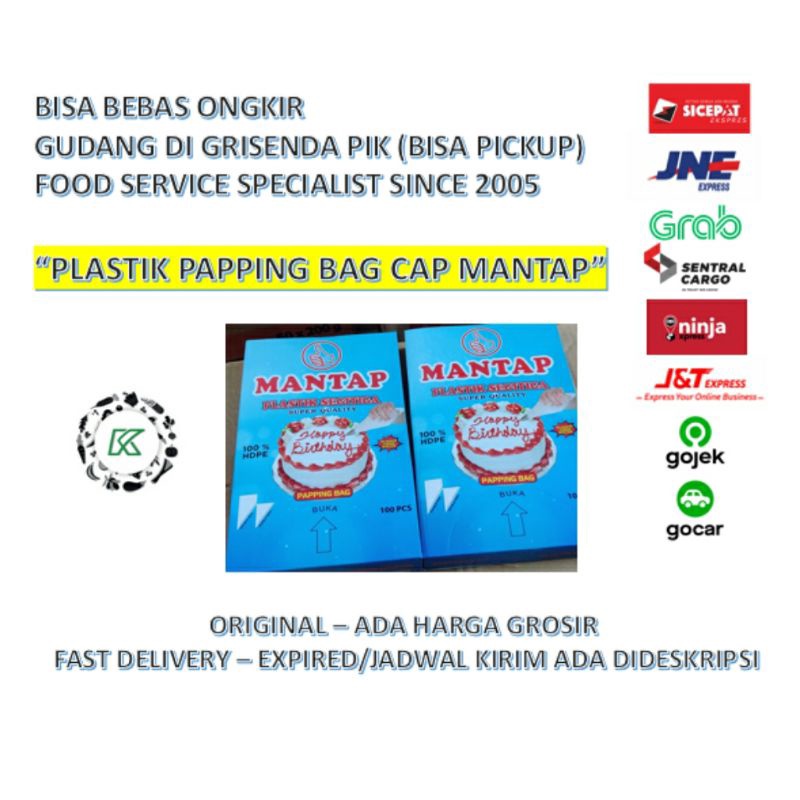 Plastik Segitiga / Pipping Bag Dekorasi Kue Cap Mantap isi 100pcs