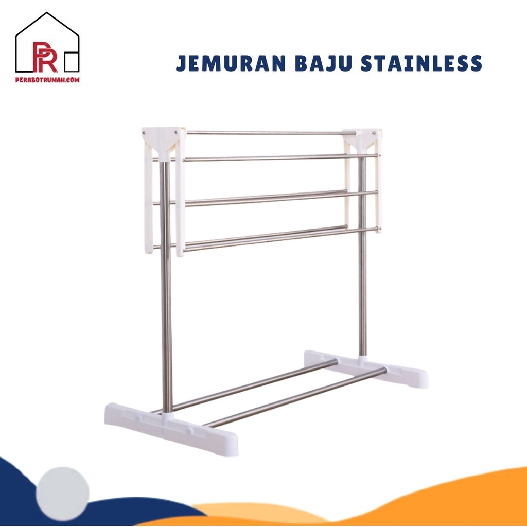 Jemuran Handuk Baju Lipat Stainless Steel - LB / Rak Jemuran Serbaguna / Stand Hanger Minimalis Aesthetic