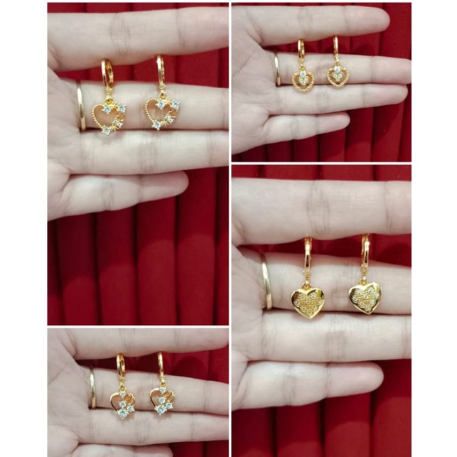 Fourfashion Anting Jepit Love Kekinian Terbaru JX045
