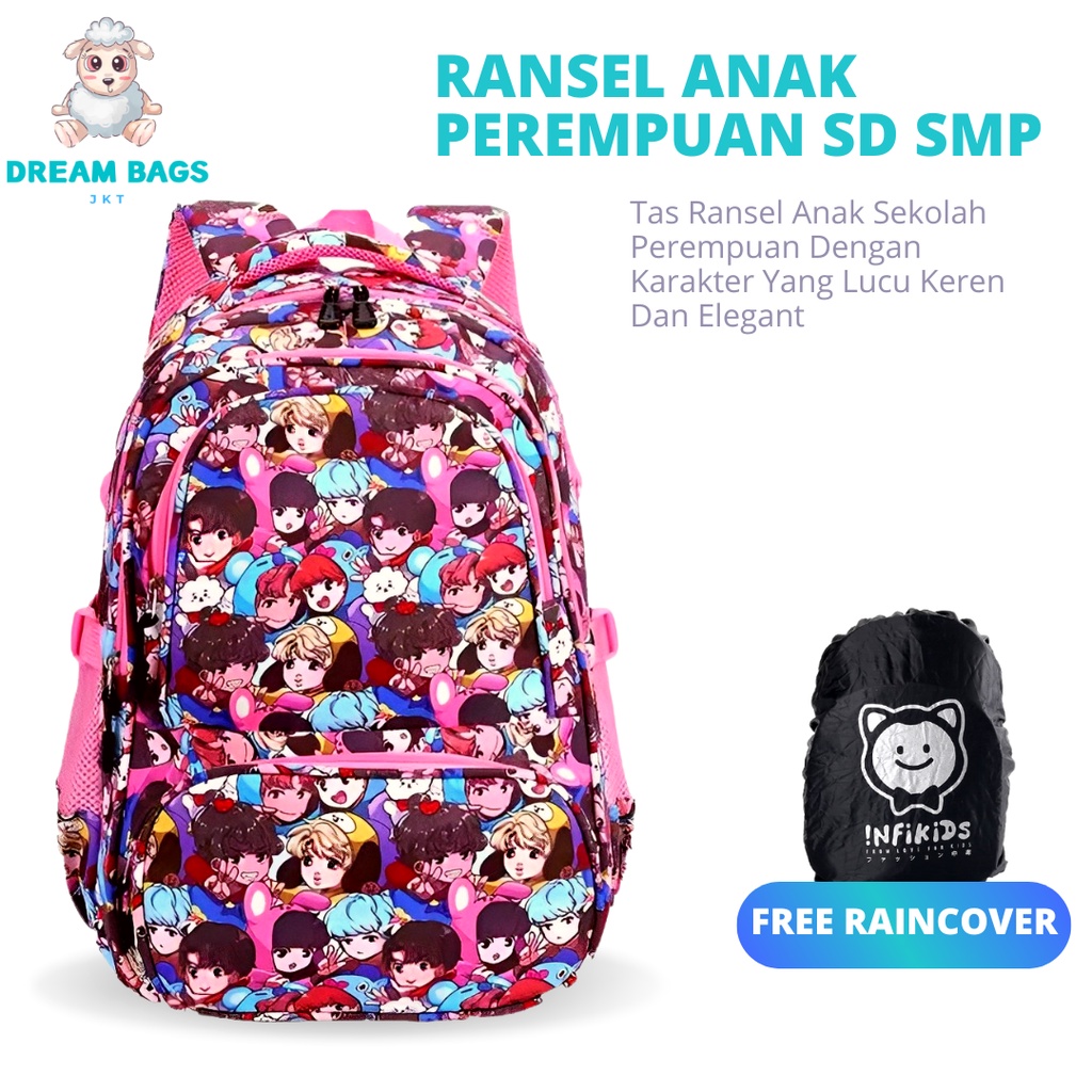 Tas Sekolah Anak Perempuan Dream Bags 1823 - Tas Ransel Wanita - Tas Ransel Anak Perempuan