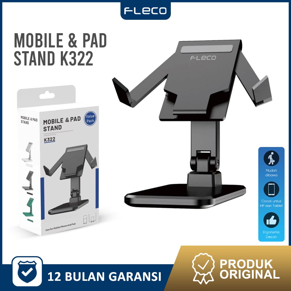 Phone Holder Stand HP Tablet Desktop Bracket Meja K322 FLECO