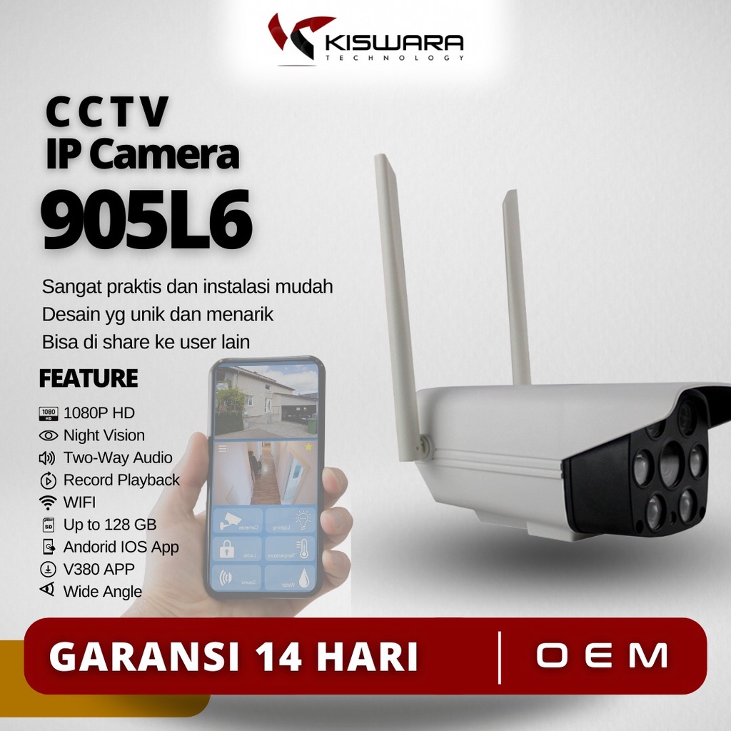 Smart Wifi IP Camera 1080P-2.0MP - 905L6 Outdoor [V380] kiswarabandung