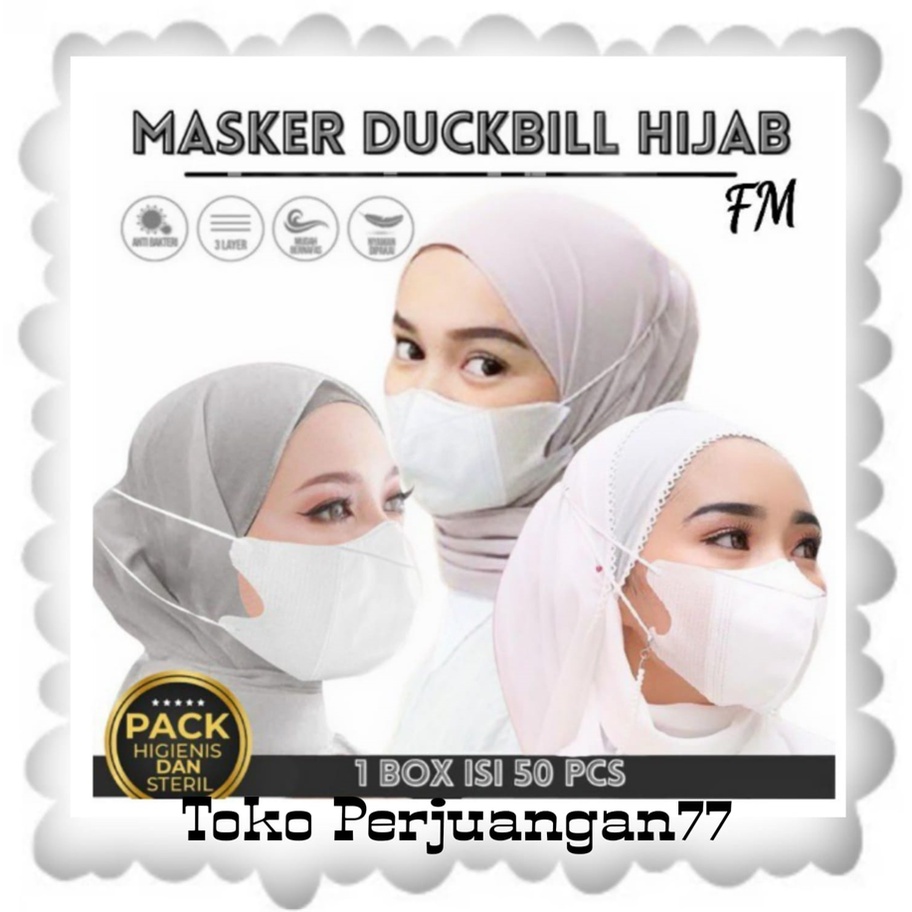 Jual MASKER DUCKBILL HIJAB Y&B FACEMASK 50 PCS / BOX | Shopee Indonesia