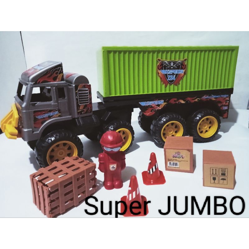 OBRAL LEBAY....MAINAN ANAK2 MOBIL CONTENER ESPIDISI SUPER JUMBO & MOBIL TRUK GANDENG