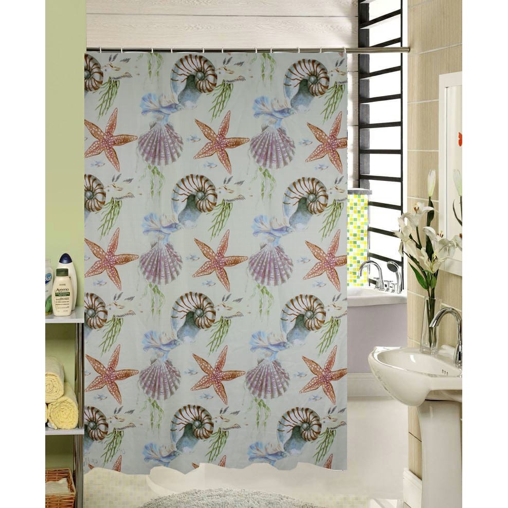 (SerbaSerbi)Gorden Kamar Mandi Shower Curtain tidak tembus cahaya /Tirai Kamar Mandi Bahan Polyester 180 x 180 Cm Sudah Di Lengkapi Ring Pengait New Motif