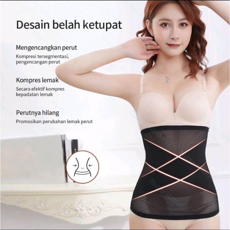 Korset Waist Trainer Slimming Kurva Body Shaper Pengecil Perut Buncit