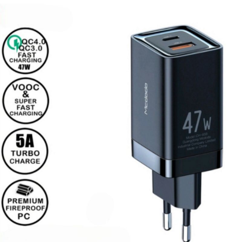 MC DODO Adaptor 47W PD Travel Charger Quick Charge Compatible With PD3.0,QC3.0,FCP/SCP,AFC
