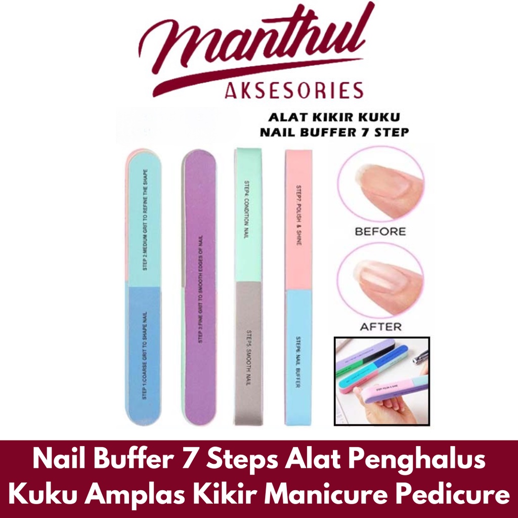 Nail Buffer 7 Steps Alat Penghalus Kuku Amplas Kikir Manicure Pedicure