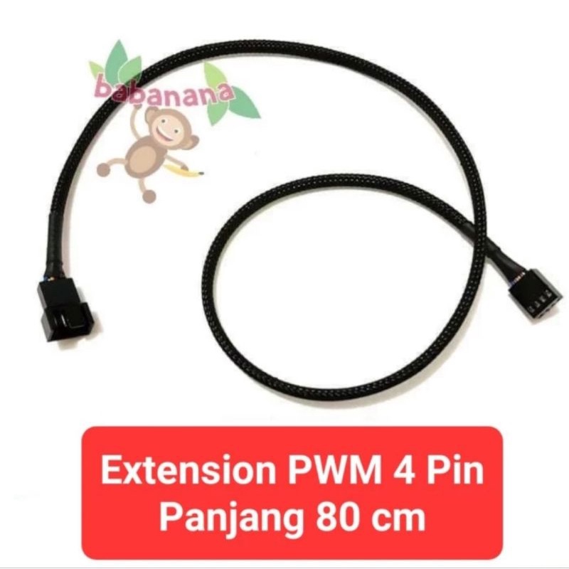 Kabel Extension 4 pin fan Sleeved panjang PWM