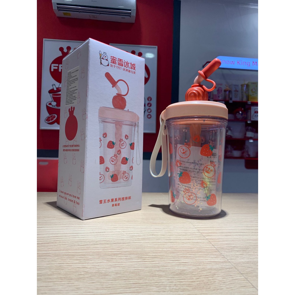 Tumbler Botol Air Minum Mixue Bisa Diputar Stir Fruit Asli Original