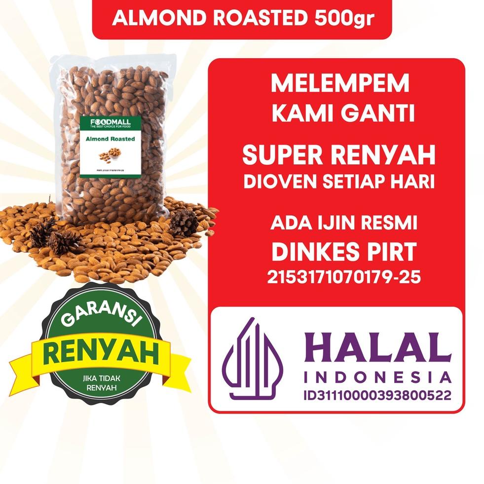 

Harga Murah ￣ almond roasted 500 gr / almond panggang utuh / kacang almond ♣