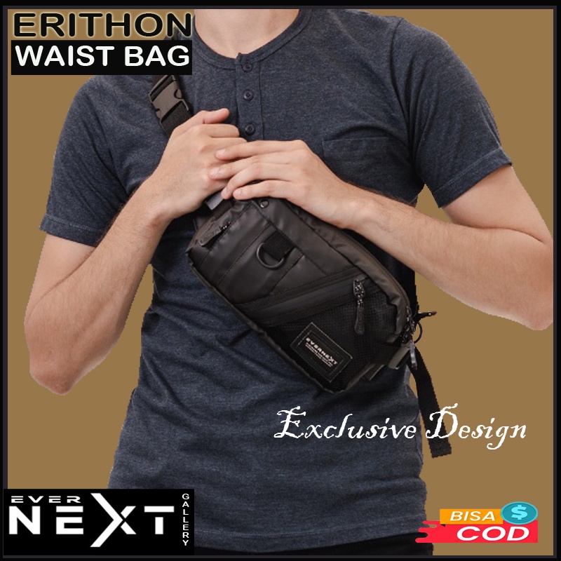 Tas selempang pria eksklusif kualitas premium original branded waist bag cowok terbaru distro ERITON slempang pria tas pinggang unisex pria kualitas import salempang bahu waitsbag pria westbag cowok waisbag pria terbaru