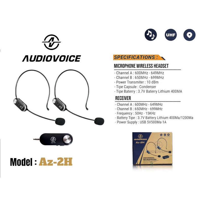 MIC WIRELESS AUDIO VOICE AZ-1C AZ-1H AZ-2C AZ-2H BEST QUALITY