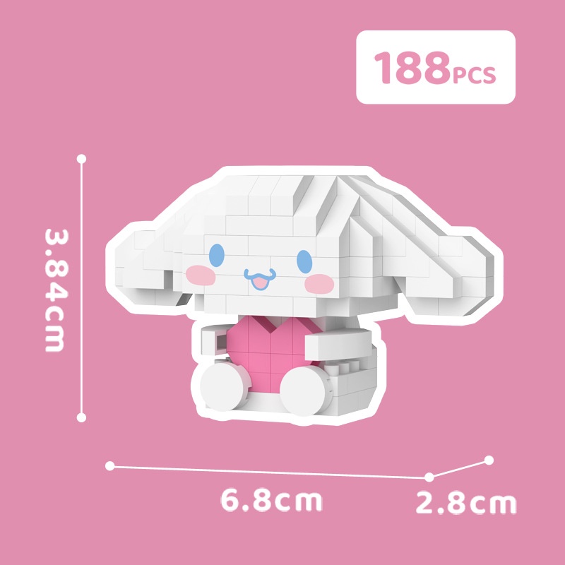 Mainan Balok Susun Sanrio kuromi Mainan Anak Mainan Edukasi DIY 3DPuzzle Nano Block