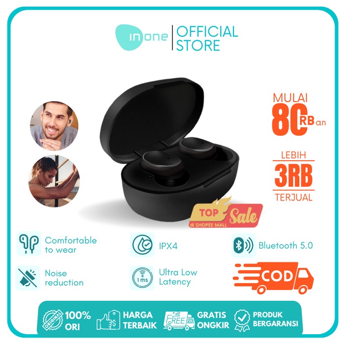 INONE TWS EARPHONE BLUETOOTH WIRELESS EARBUD BT 5.0 TOUCH CONTROL