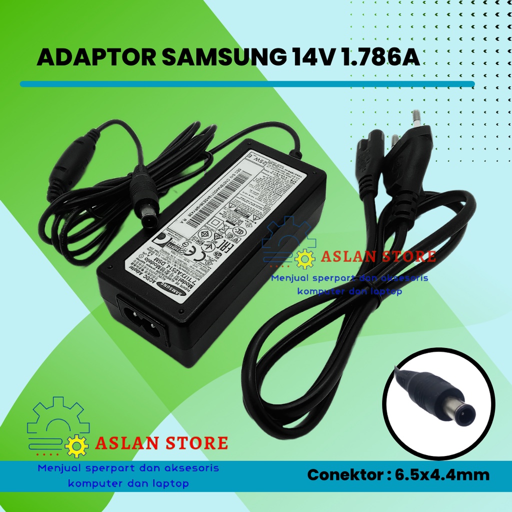 Adaptor Charger LCD LED Monitor Samsung 14V 1.786A 25W Original pin jarum