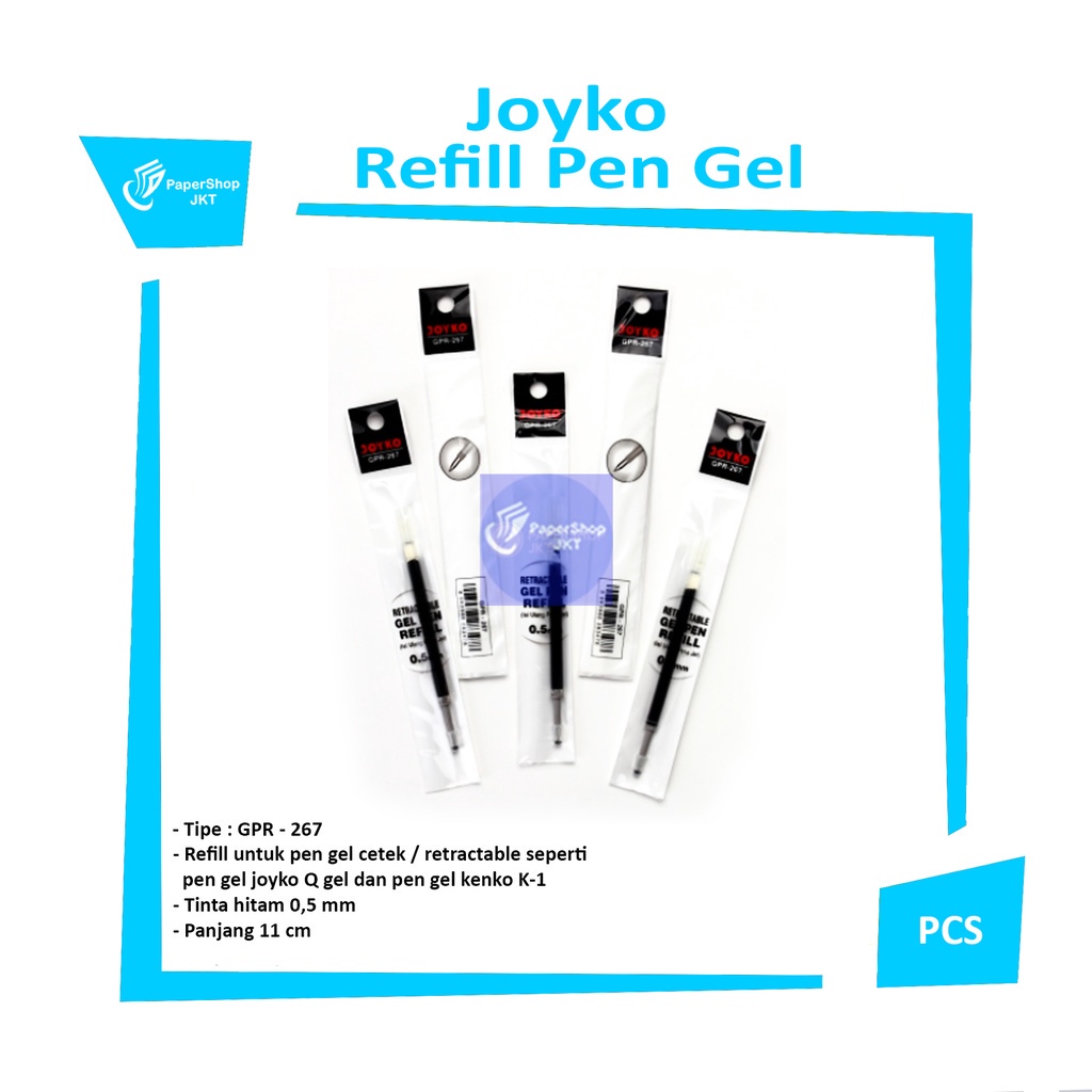 

JOYKO - Refill GPR-267 Pen Gel Cetek Joyko 0,5 mm Hitam For Q-GEL - Pcs