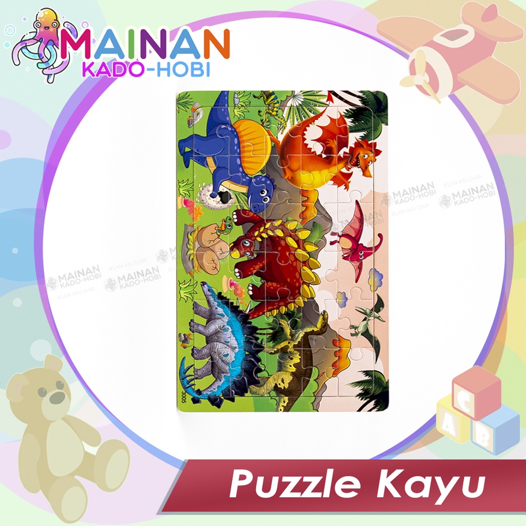 MAINAN KADO HADIAH ANAK PUZZLE KAYU KARAKTER ZOO ANIMAL