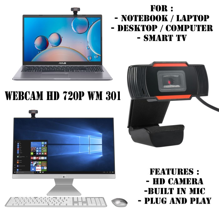 Webcam Webcam Hd 720P 1080P Portable Camera Komputer Laptop Smart Tv With Mic