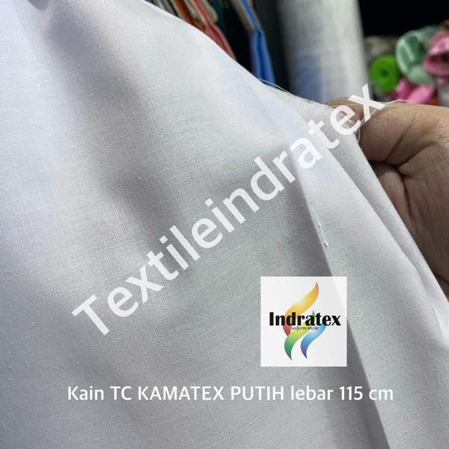 ( per setengah meter ) Kain katun jepang TC KAMATEX warna PUTIH lebar 115 cm bahan meteran baju kemeja seragam sekolah sd smp sma smk gamis koko kaftan kerudung hijab jilbab lapisan masker craft kerajinan tangan kain kafan schruncie dekor kafan mori